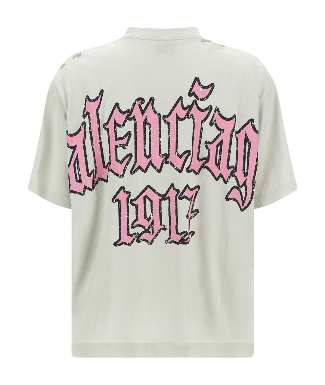 BALENCIAGA Бежевая хлопковая футболка, фото 2