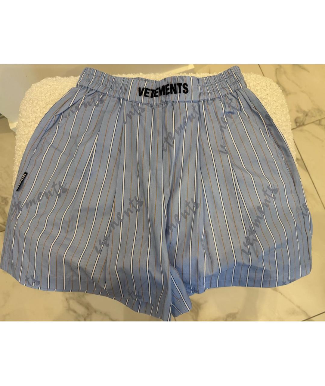 VETEMENTS Голубые хлопковые шорты, фото 4