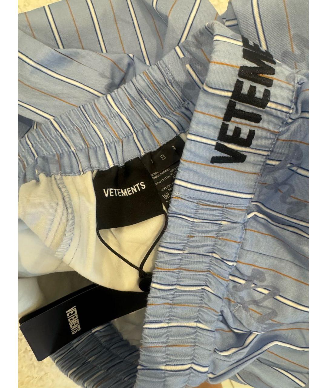 VETEMENTS Голубые хлопковые шорты, фото 3