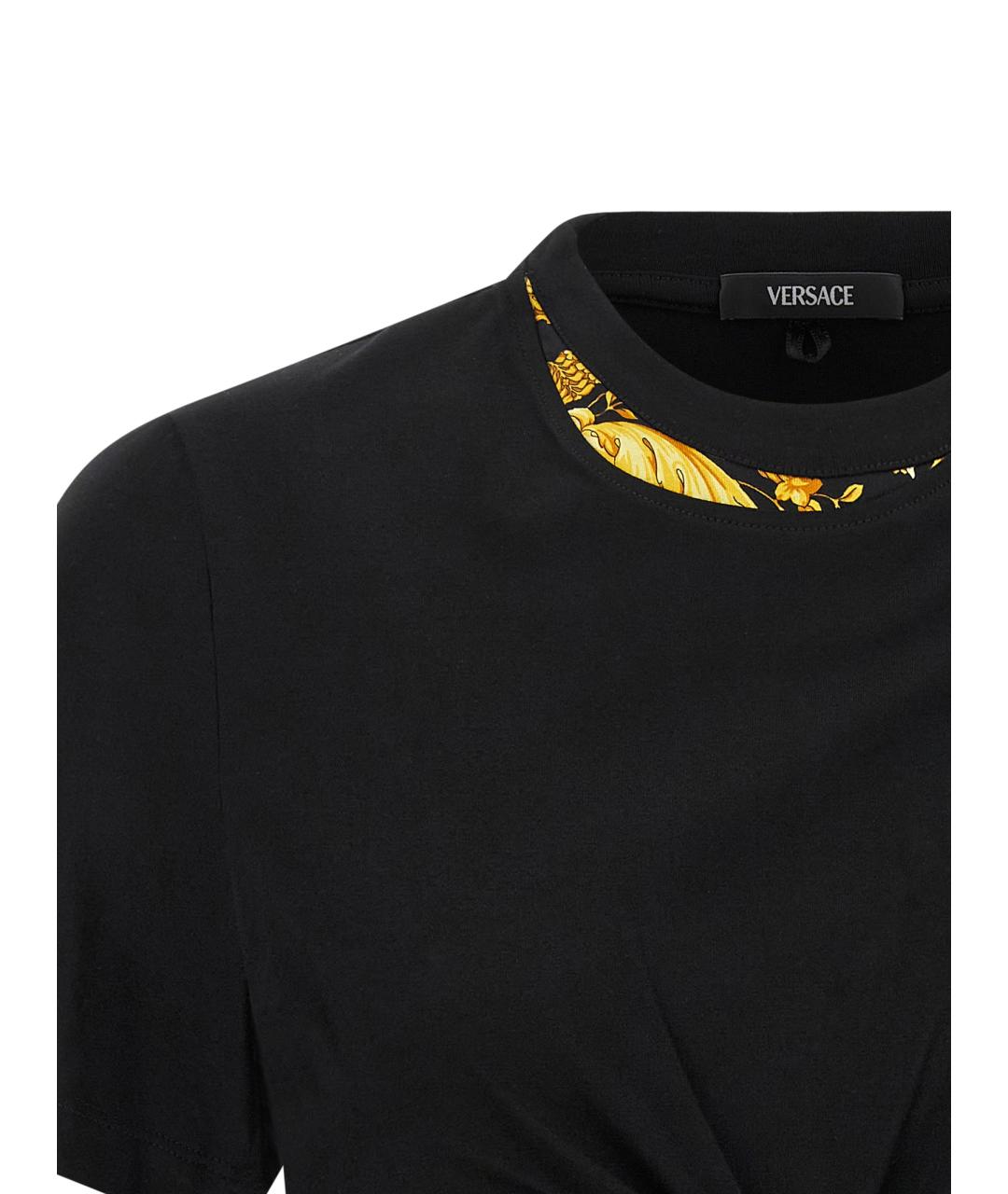 VERSACE Черная хлопковая футболка, фото 3