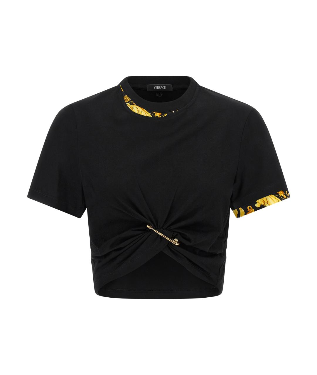 VERSACE Черная хлопковая футболка, фото 1