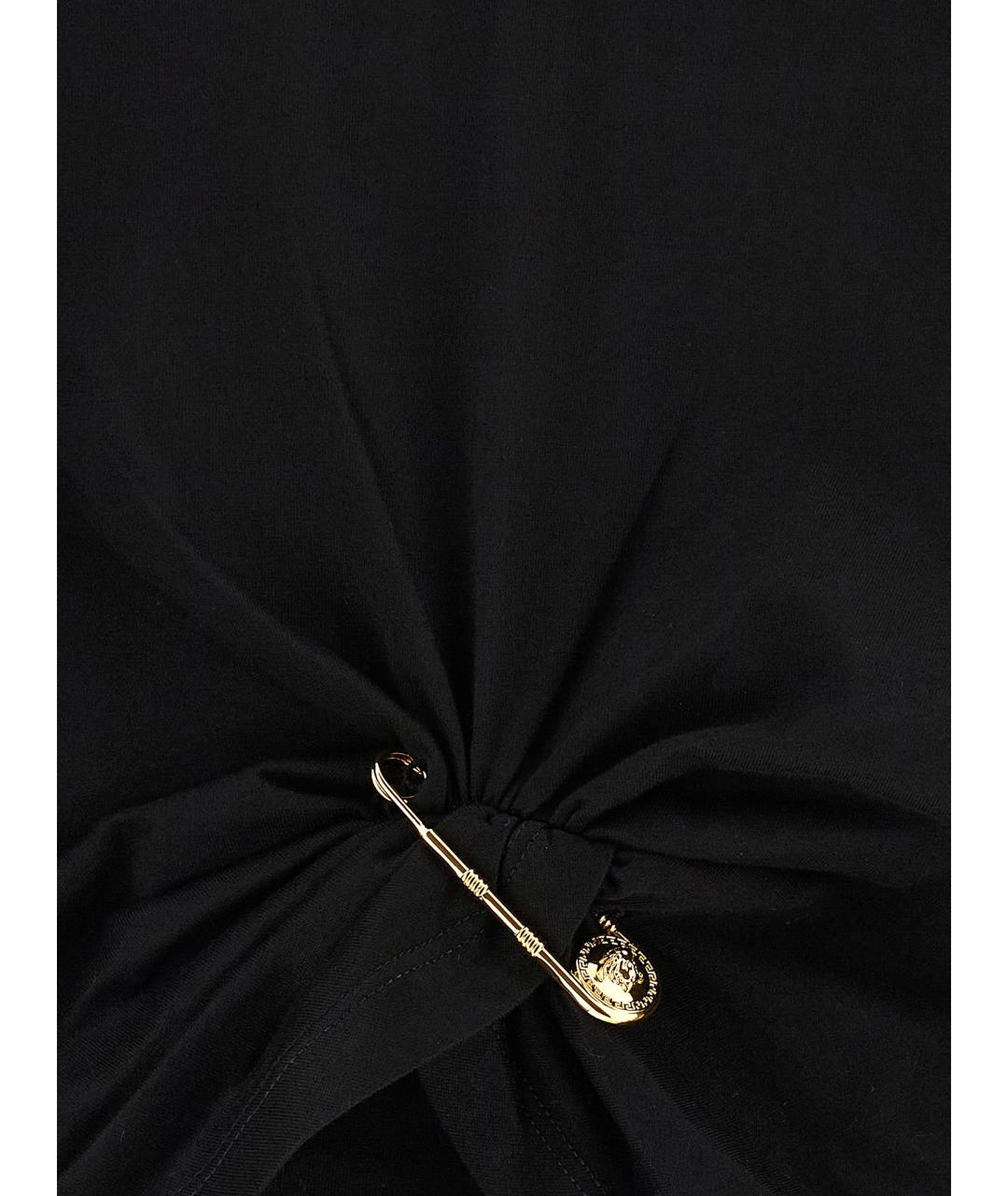 VERSACE Черная хлопковая футболка, фото 4