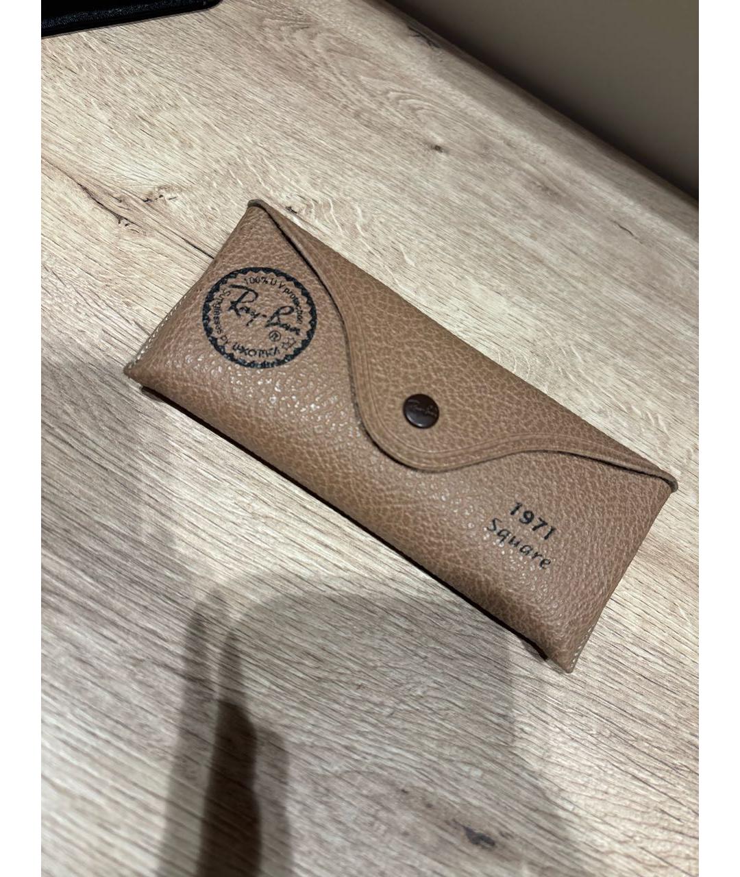 RAY BAN Золотые металлические солнцезащитные очки, фото 4