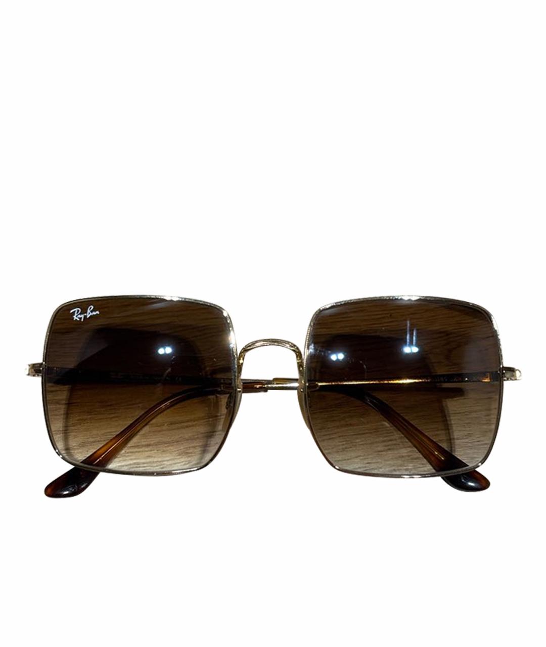 RAY BAN Золотые металлические солнцезащитные очки, фото 1