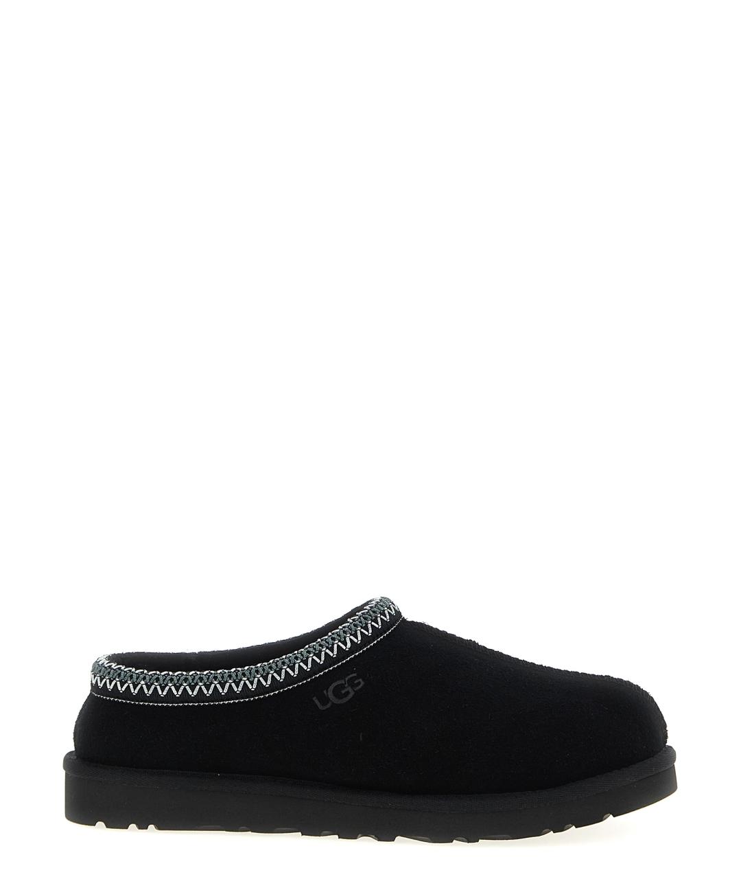 UGG AUSTRALIA Черные кожаные шлепанцы, фото 1