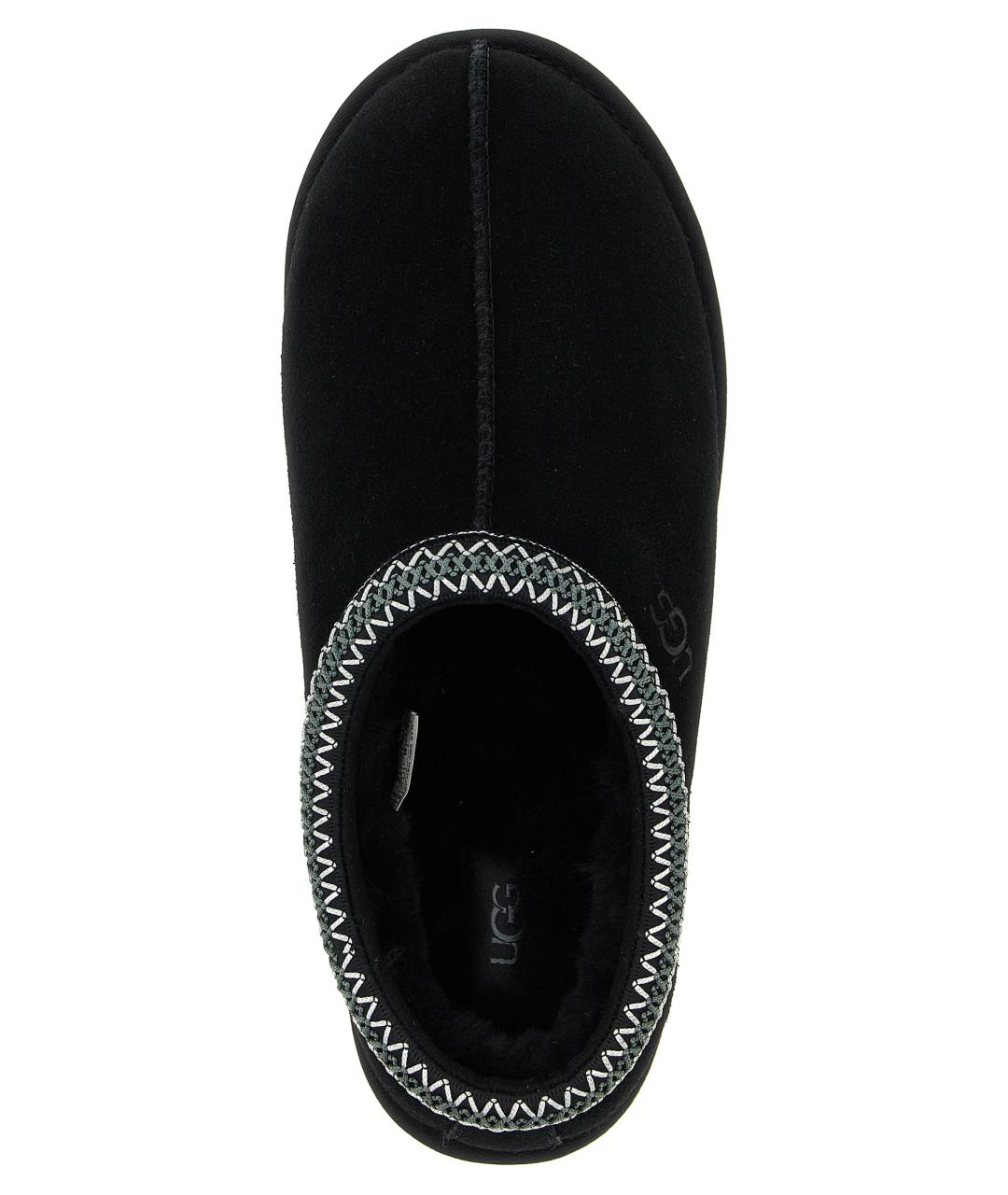 UGG AUSTRALIA Черные кожаные шлепанцы, фото 4
