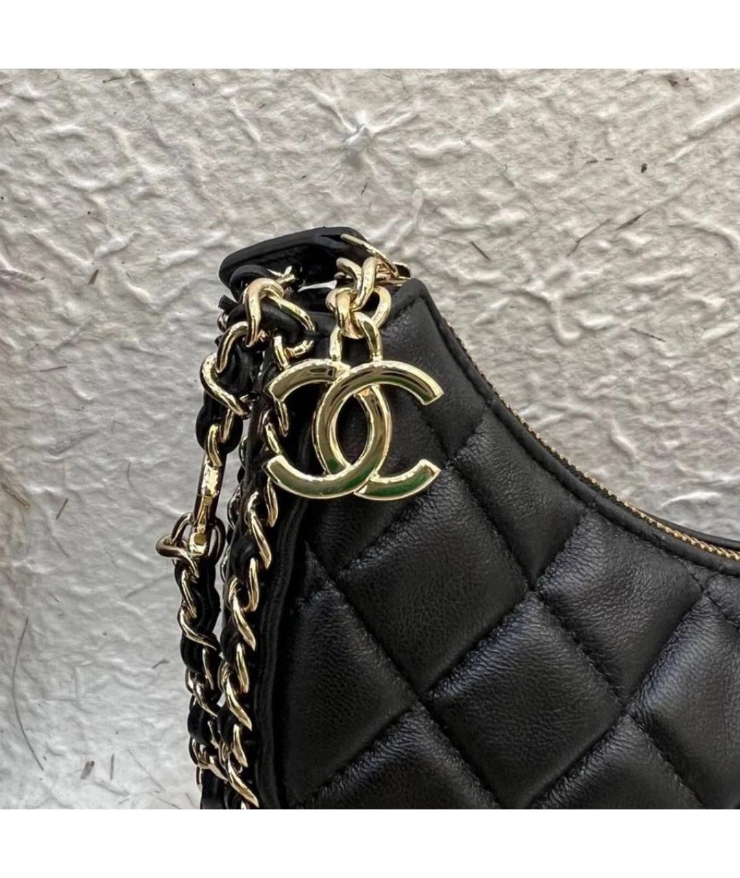 CHANEL Черная кожаная сумка через плечо, фото 4