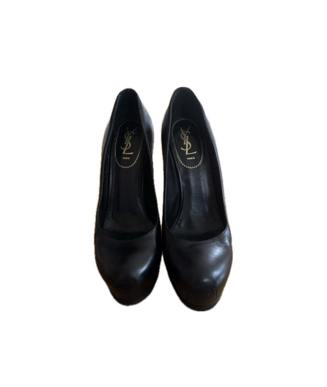 YVES SAINT LAURENT VINTAGE Черные кожаные туфли, фото 2