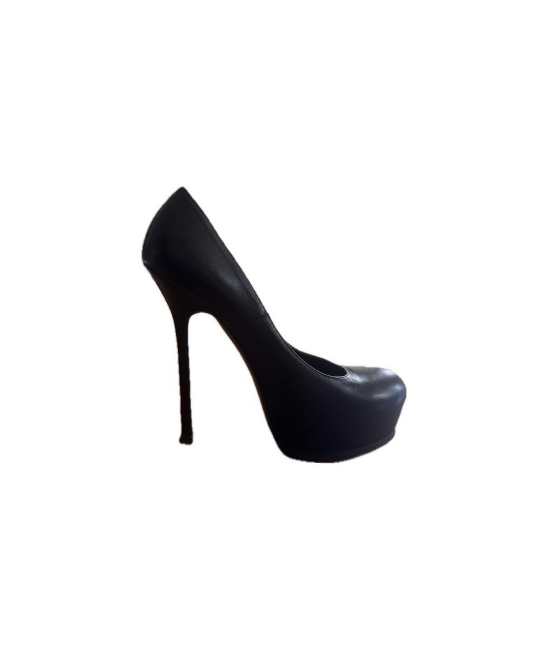 YVES SAINT LAURENT VINTAGE Черные кожаные туфли, фото 1