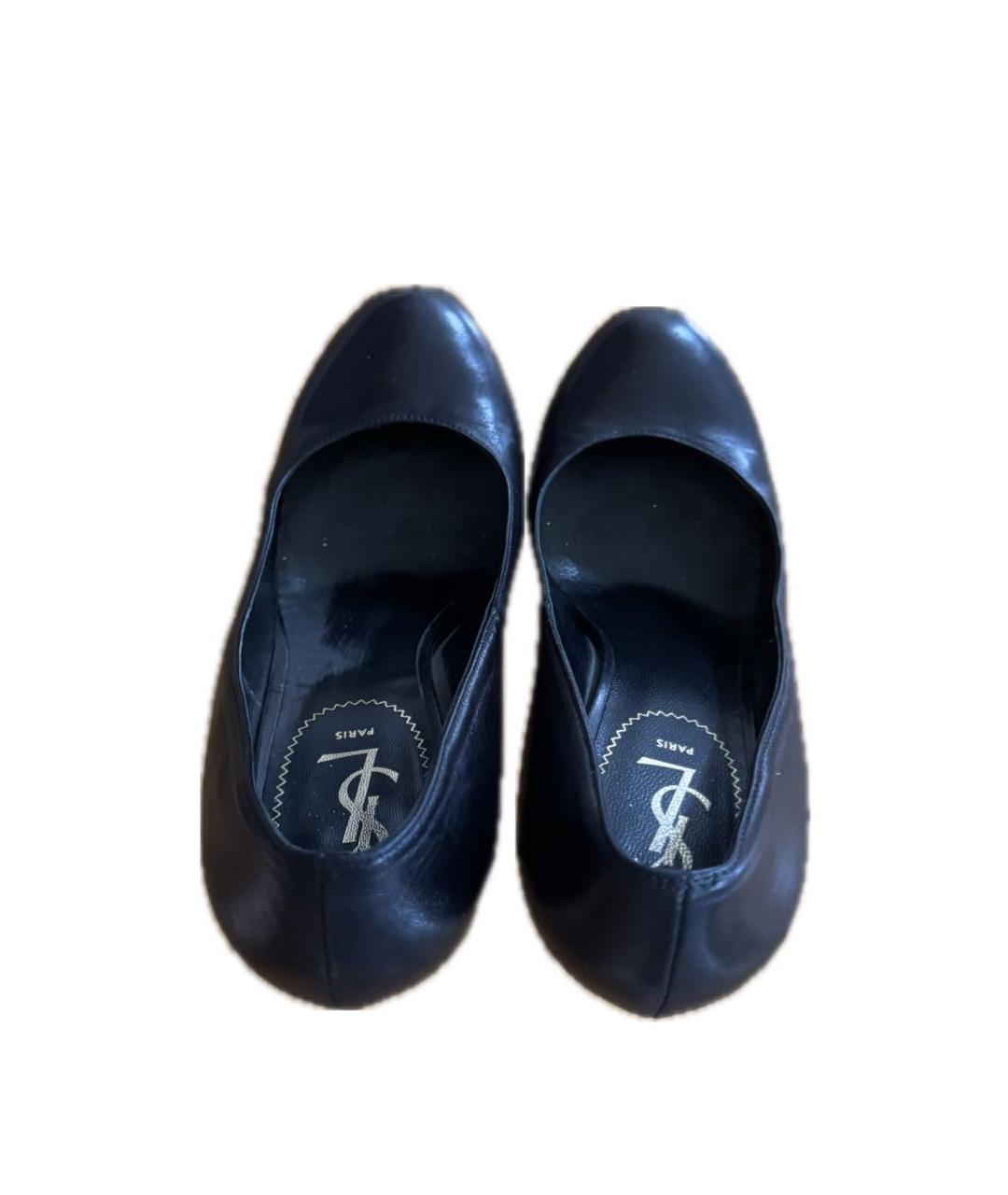 YVES SAINT LAURENT VINTAGE Черные кожаные туфли, фото 3