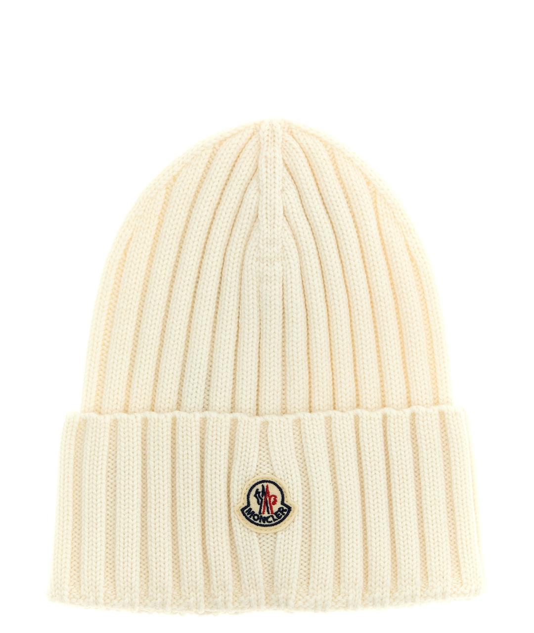 MONCLER Бежевая шерстяная шапка, фото 1