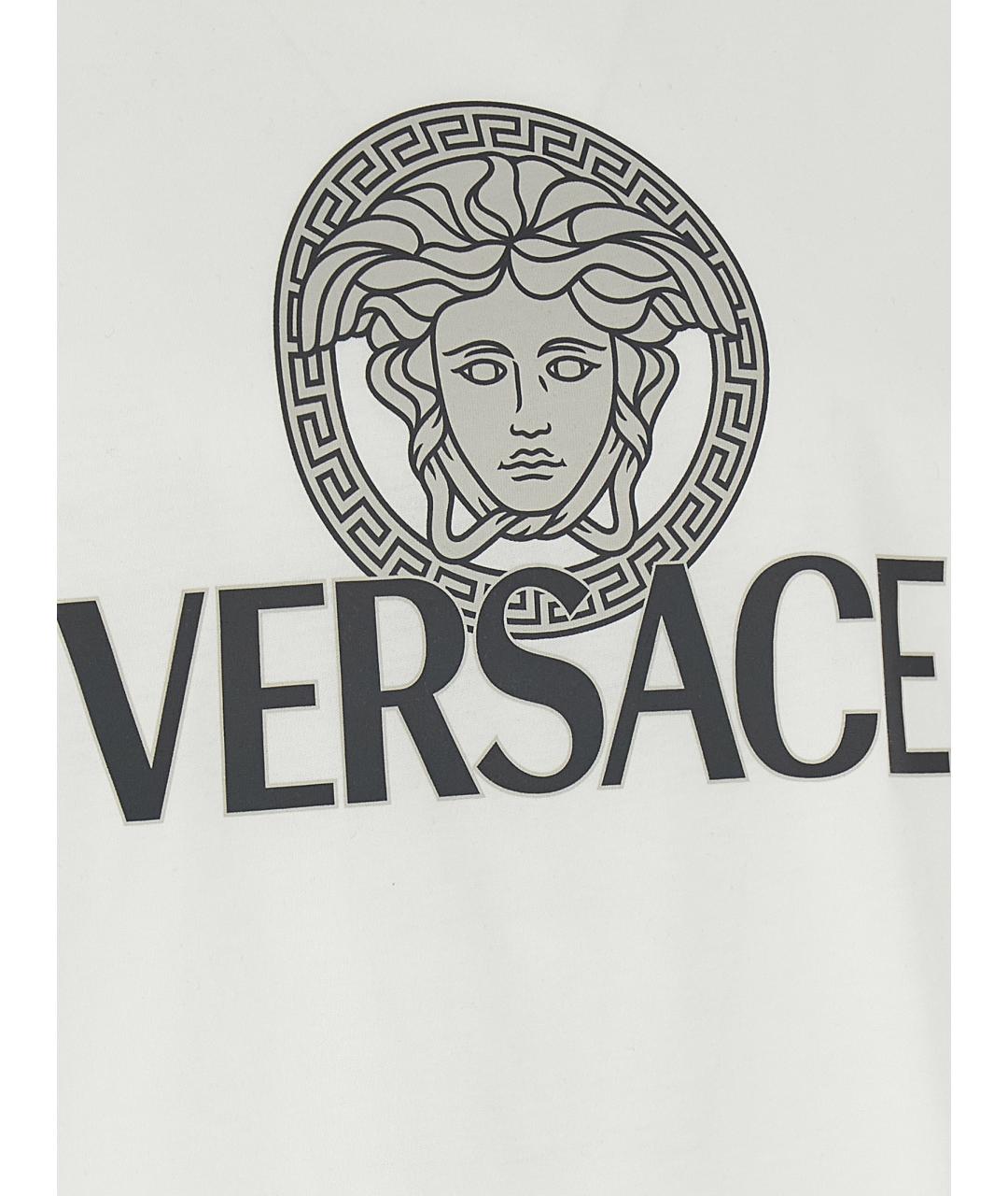 VERSACE Белая хлопковая футболка, фото 4
