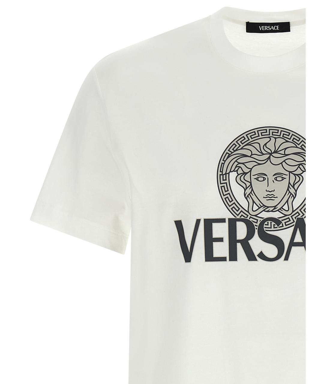 VERSACE Белая хлопковая футболка, фото 3