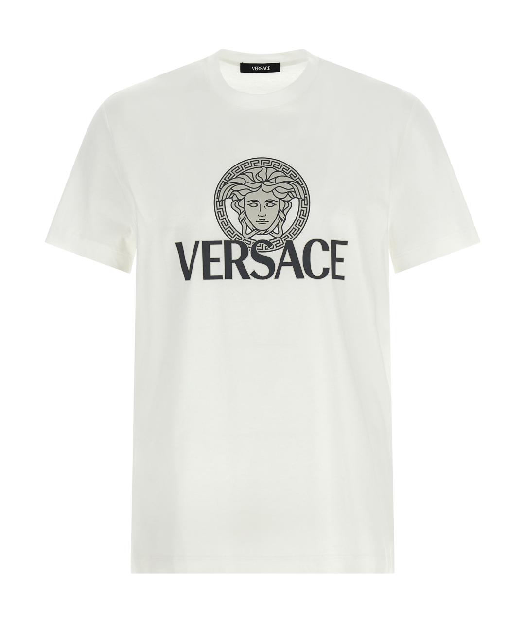 VERSACE Белая хлопковая футболка, фото 1