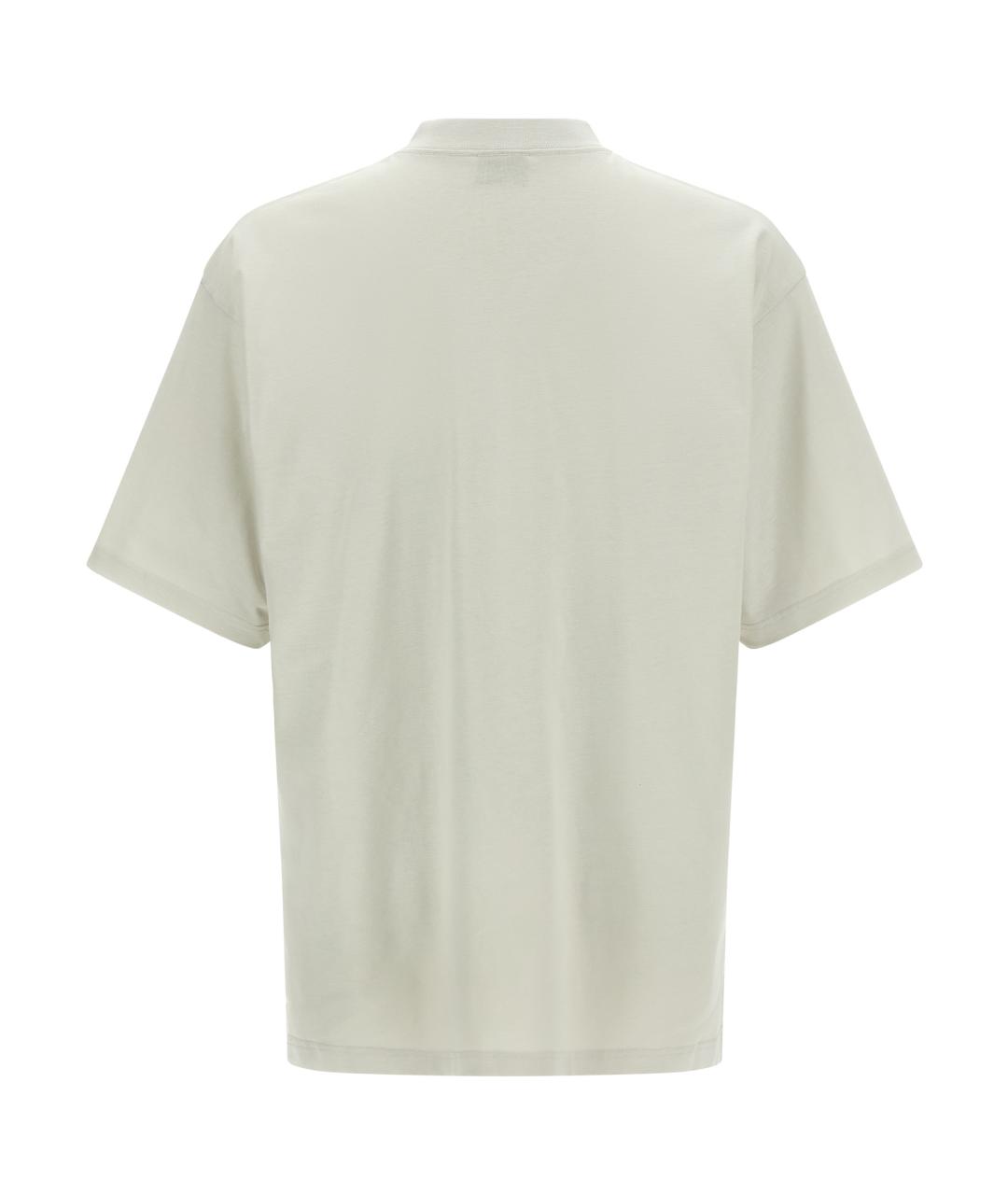 BALENCIAGA Бежевая хлопковая футболка, фото 2