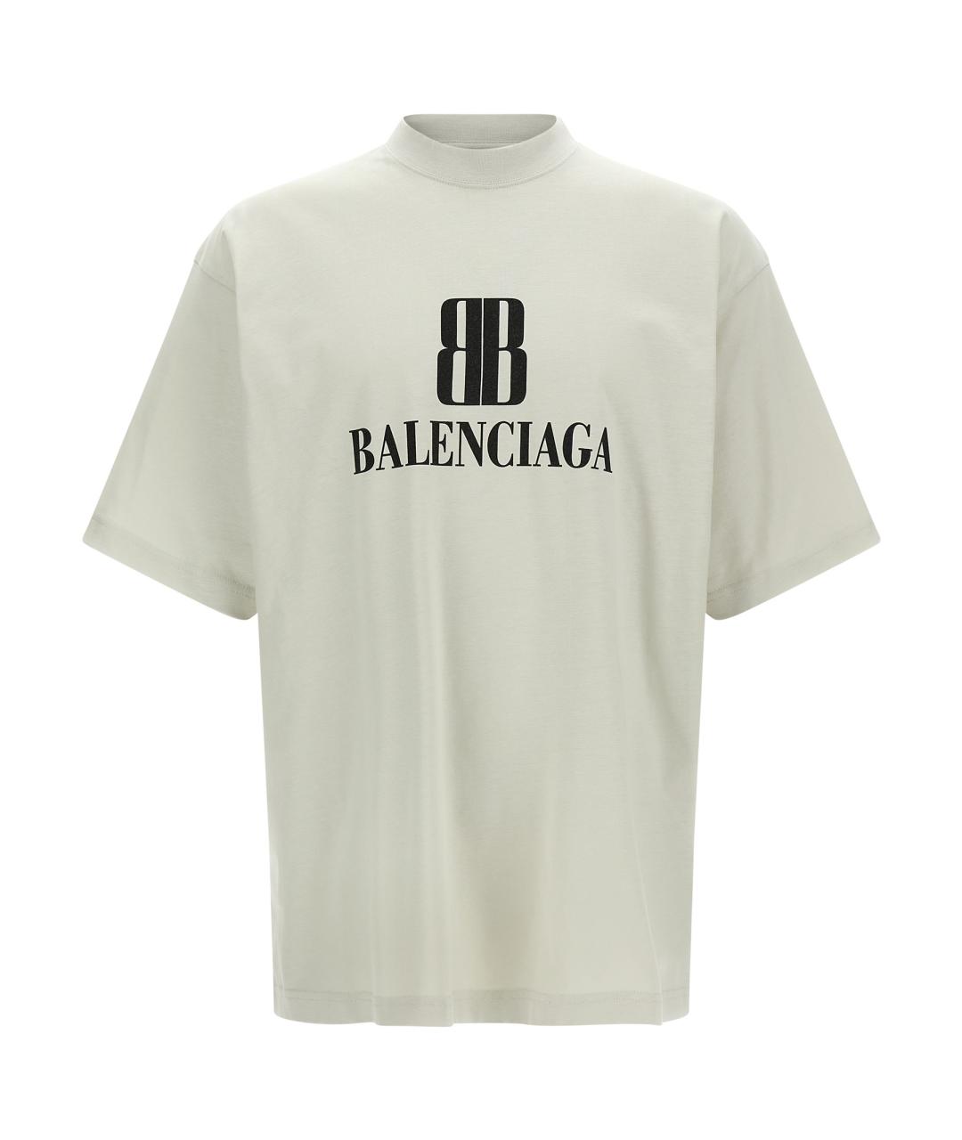 BALENCIAGA Бежевая хлопковая футболка, фото 1