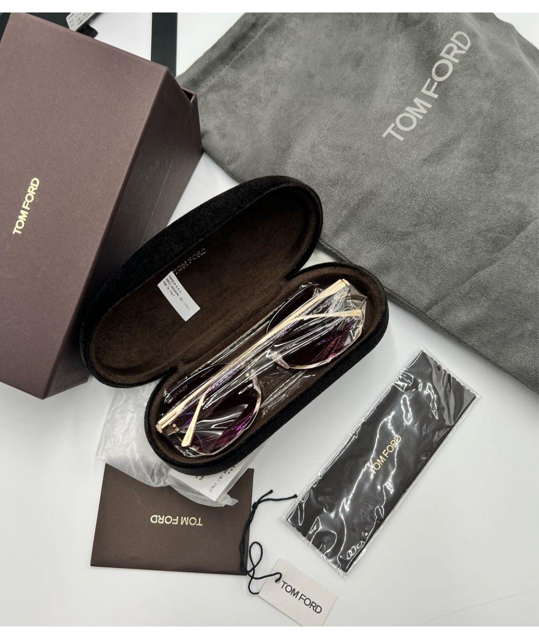 TOM FORD Розовые металлические солнцезащитные очки, фото 4