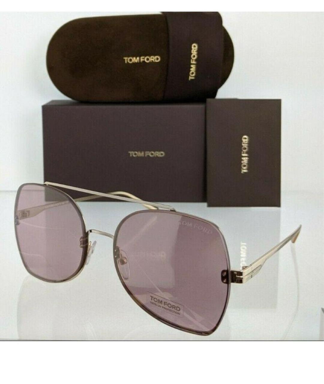 TOM FORD Розовые металлические солнцезащитные очки, фото 6