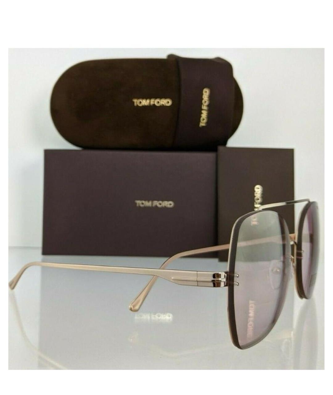 TOM FORD Розовые металлические солнцезащитные очки, фото 2