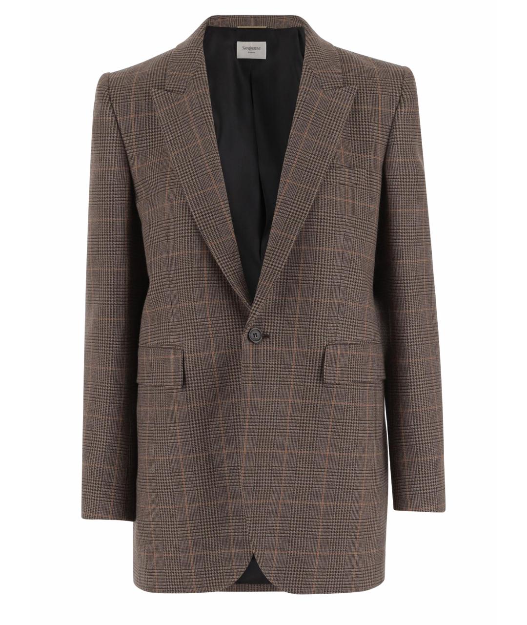 SAINT LAURENT Коричневый жакет/пиджак, фото 1