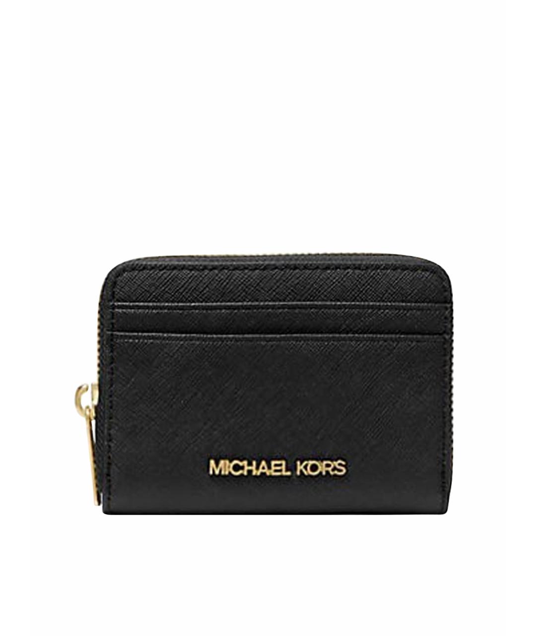 MICHAEL KORS Черный кожаный кошелек, фото 1