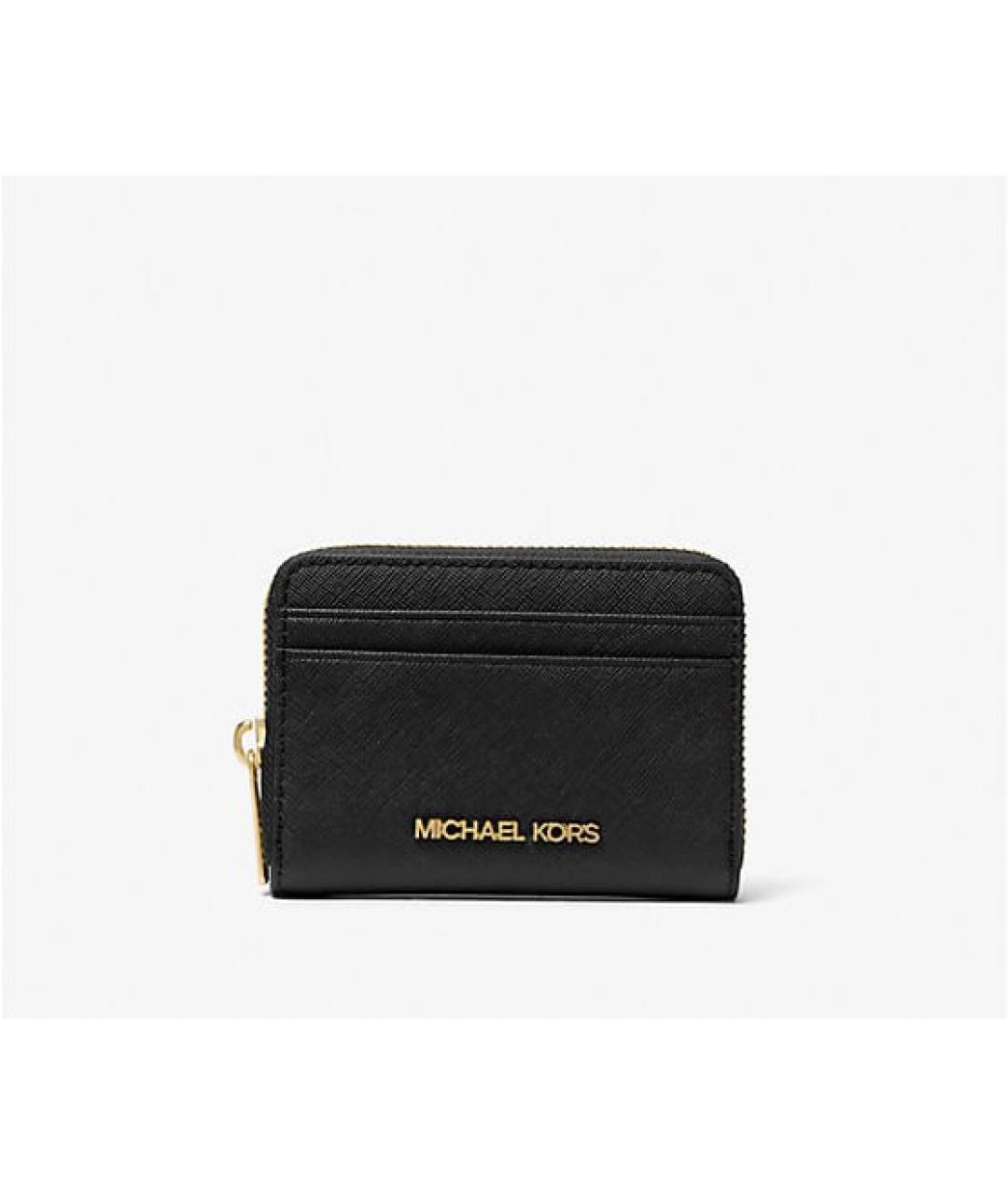 MICHAEL KORS Черный кожаный кошелек, фото 7