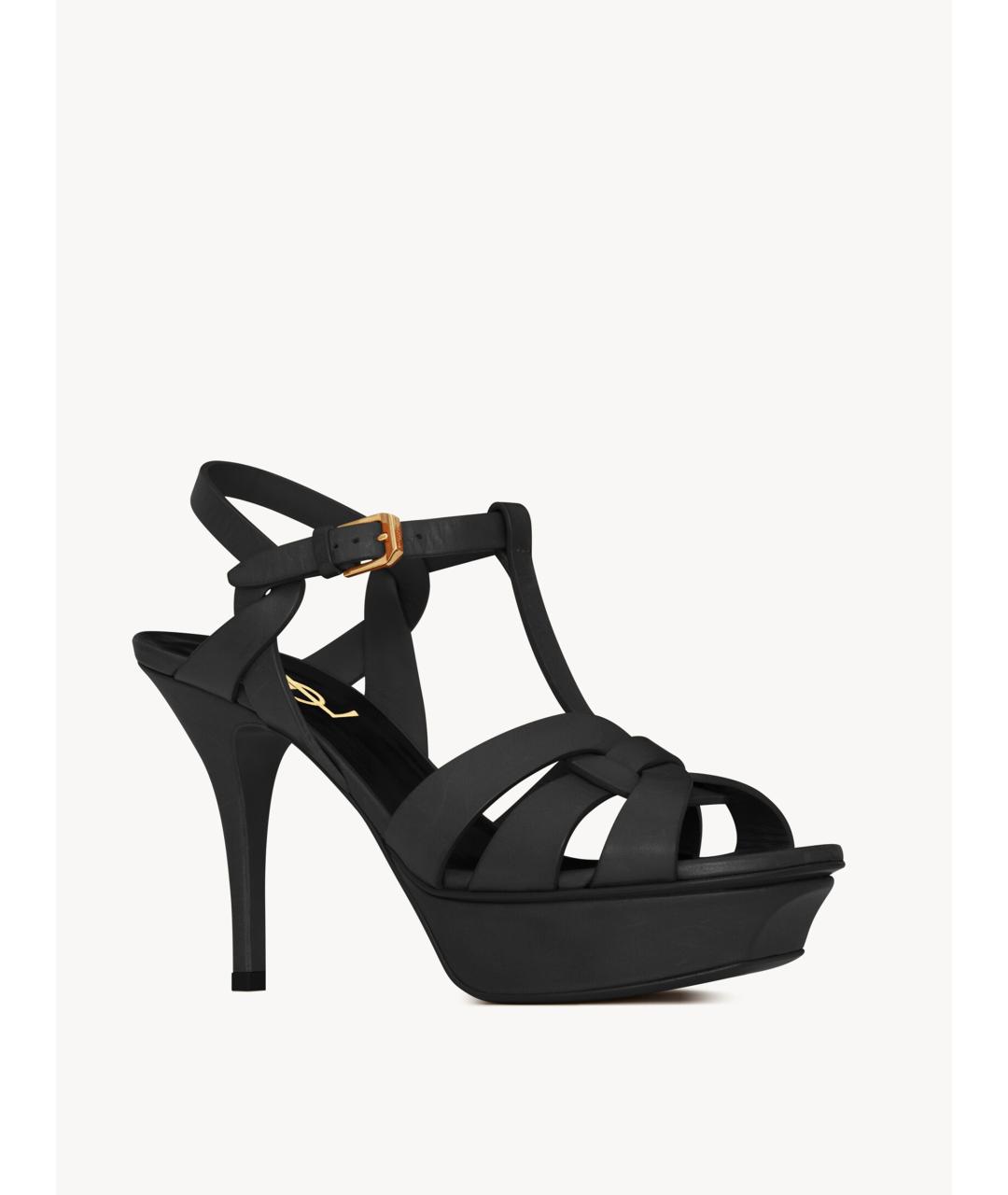 SAINT LAURENT Черные босоножки, фото 2