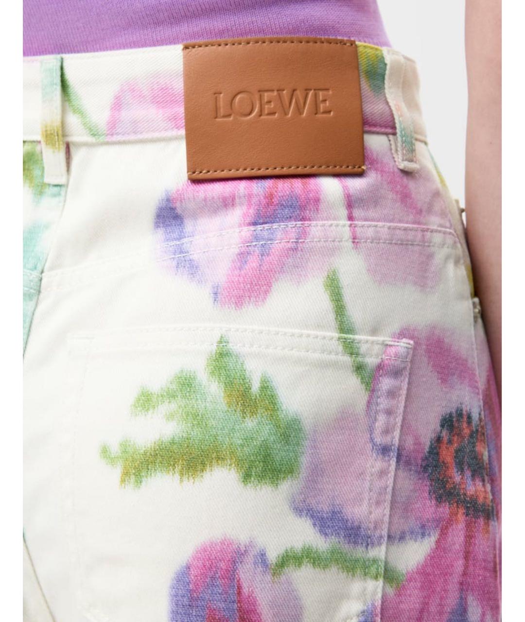 LOEWE Белые хлопковые прямые джинсы, фото 3