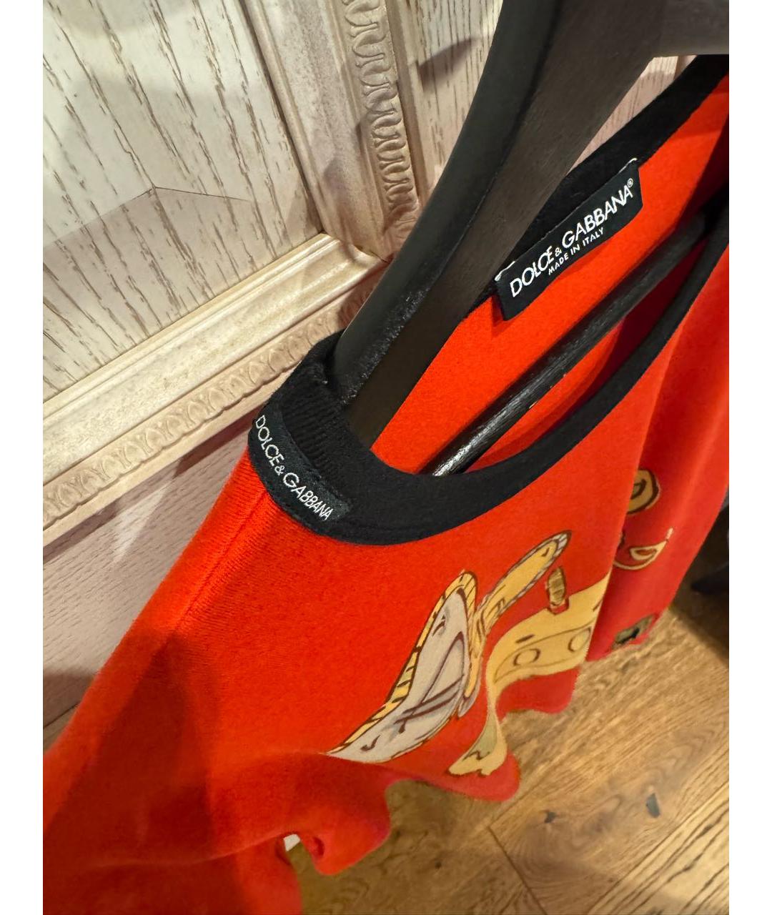 DOLCE&GABBANA Красная хлопковая футболка, фото 3
