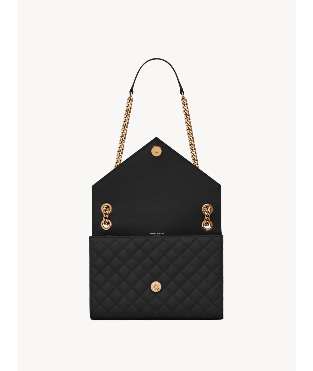 SAINT LAURENT Черная кожаная сумка через плечо, фото 4