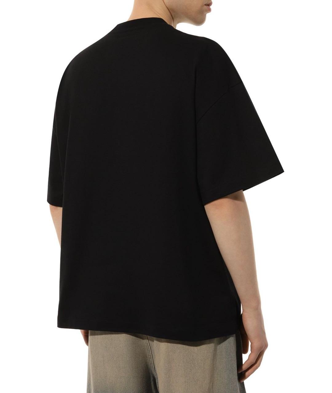 JIL SANDER Черная хлопковая футболка, фото 2