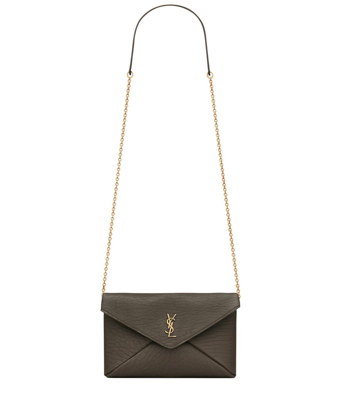 SAINT LAURENT Хаки кожаный кошелек, фото 1