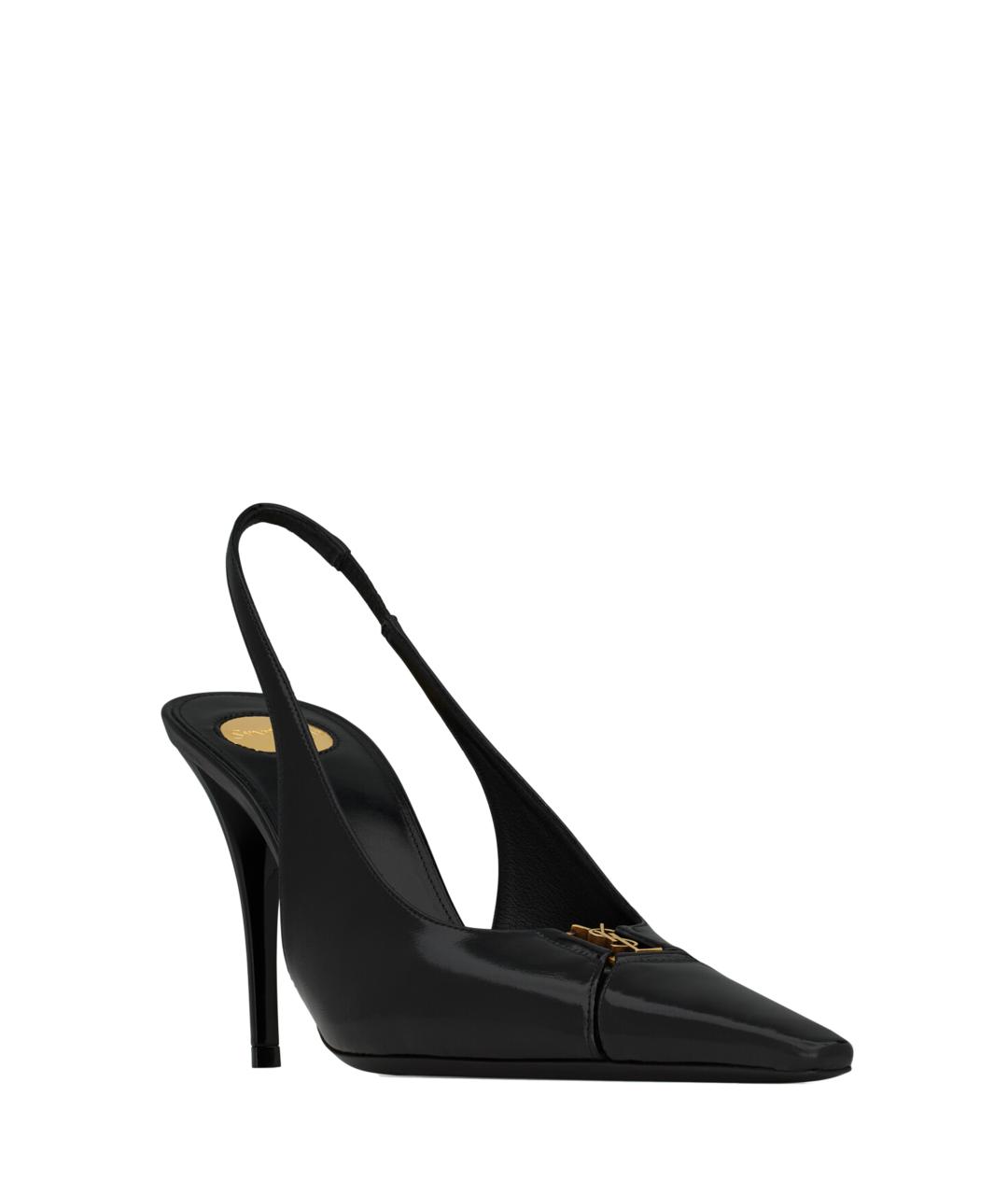 SAINT LAURENT Черные кожаные туфли, фото 2