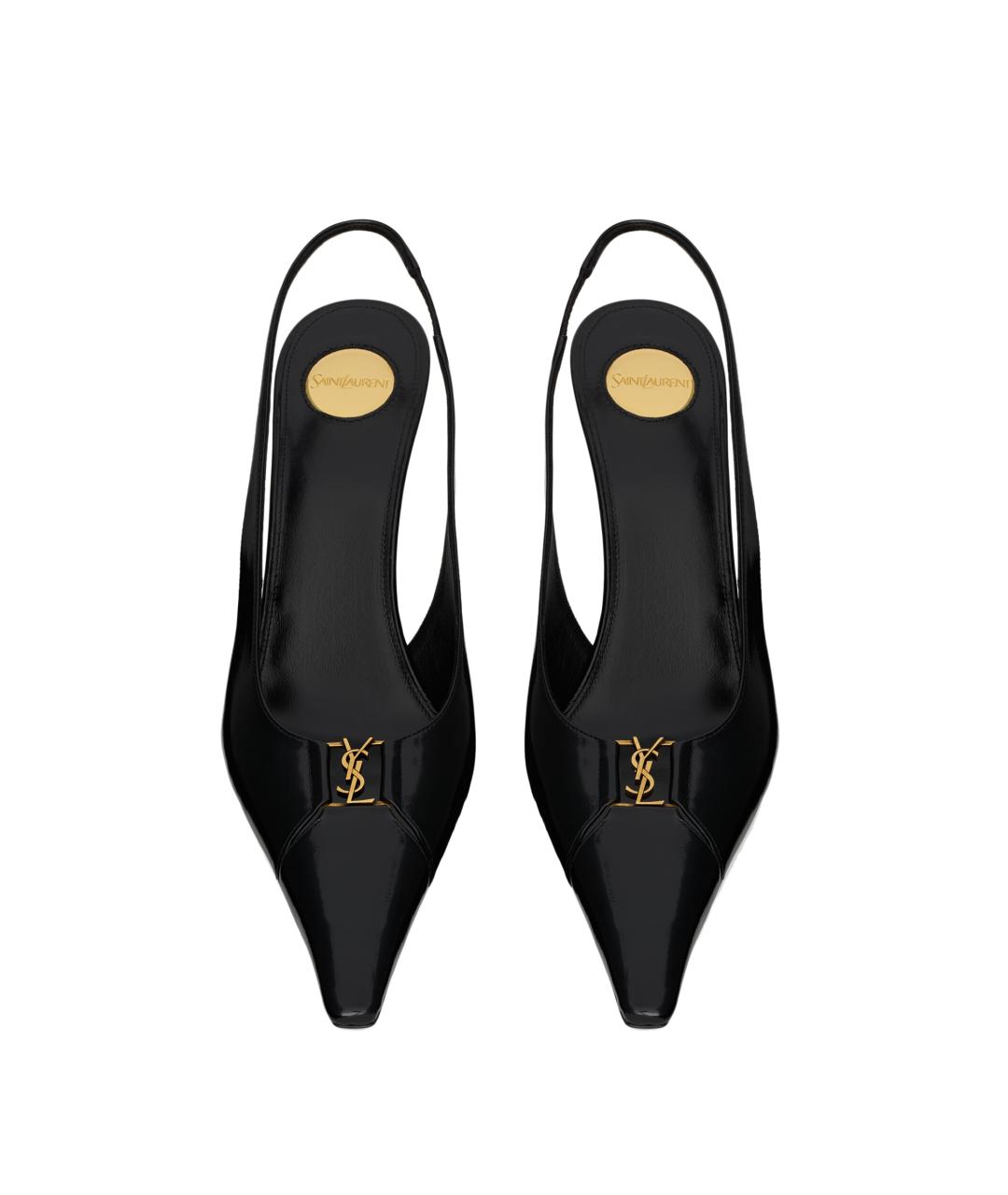 SAINT LAURENT Черные кожаные туфли, фото 3