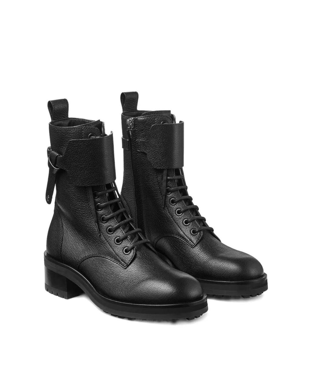 JIMMY CHOO Черные кожаные ботинки, фото 2