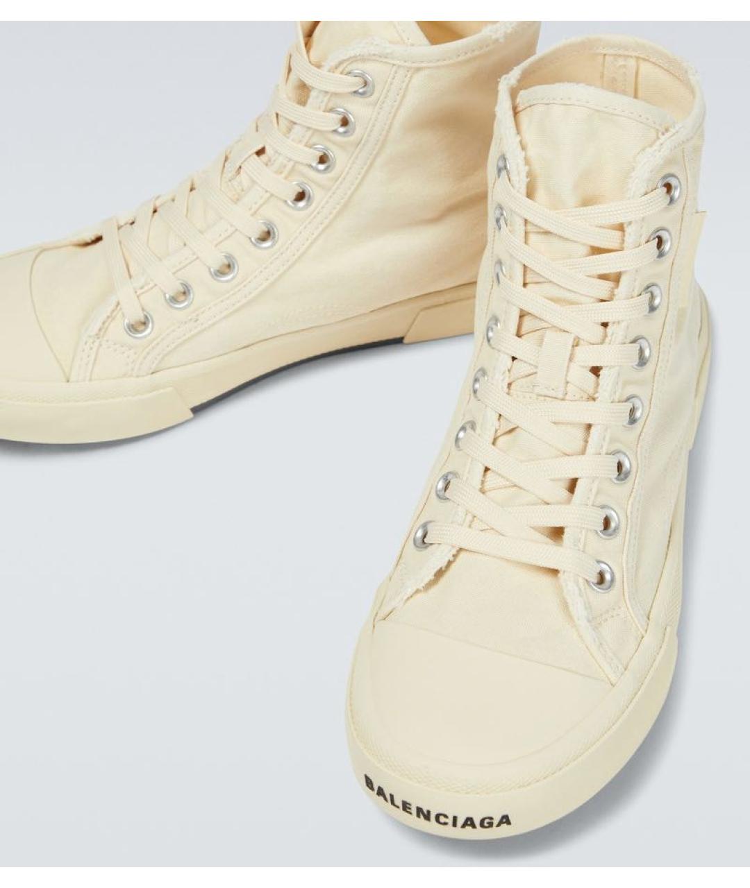 BALENCIAGA Белые текстильные низкие кроссовки / кеды, фото 2