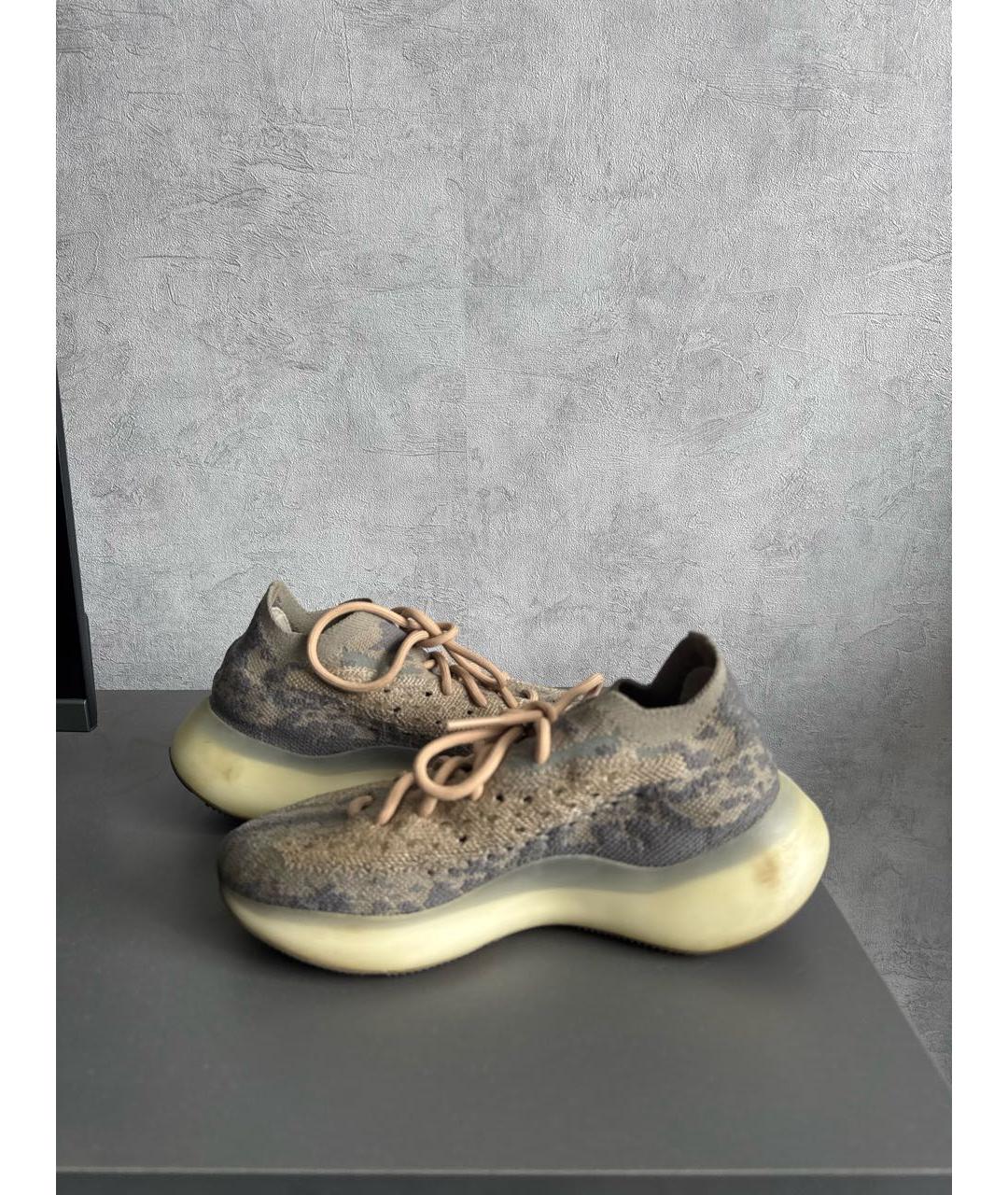 YEEZY Коричневые текстильные кроссовки, фото 5