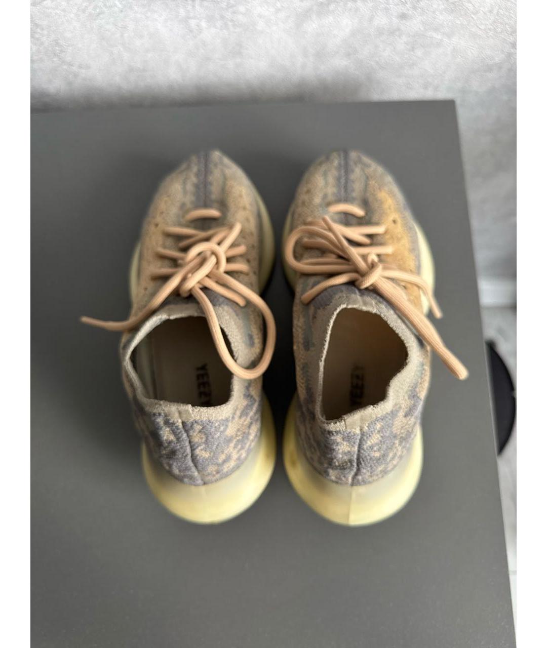 YEEZY Коричневые текстильные кроссовки, фото 3