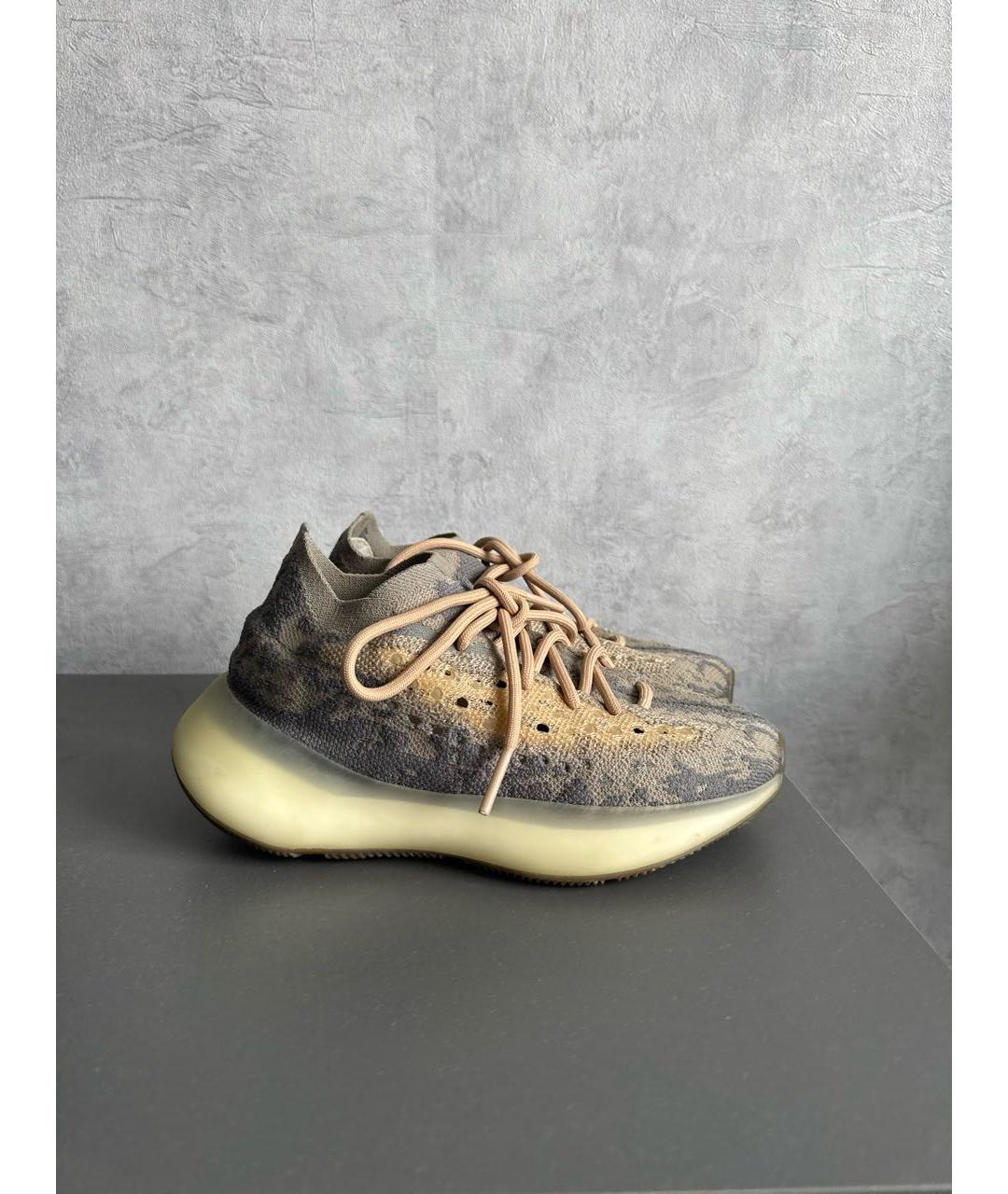 YEEZY Коричневые текстильные кроссовки, фото 8