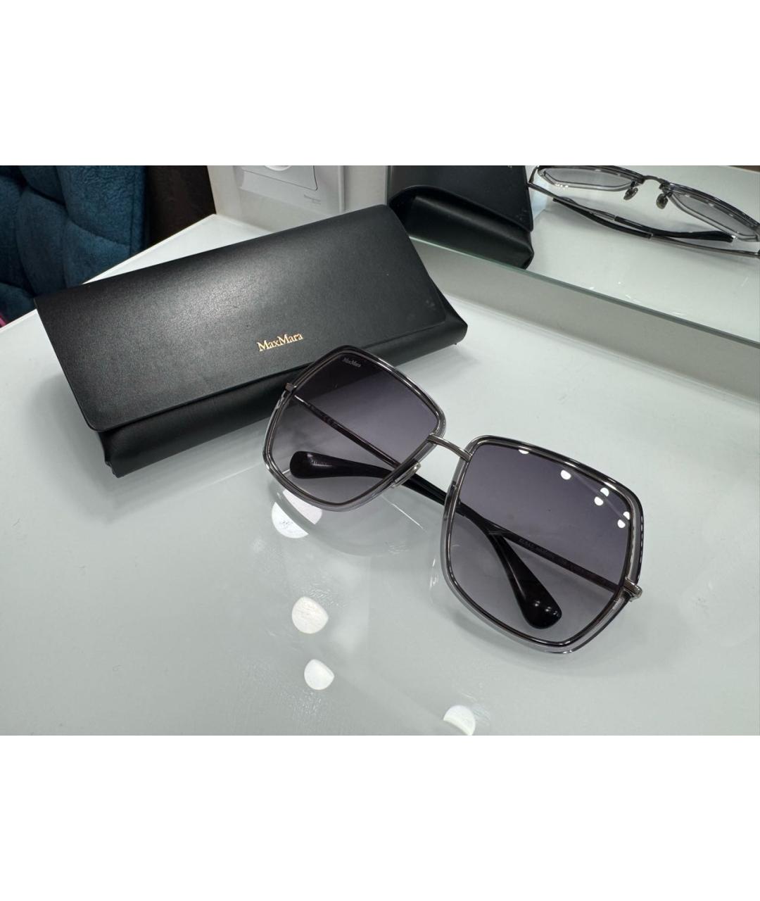 MAX MARA Черные пластиковые солнцезащитные очки, фото 5