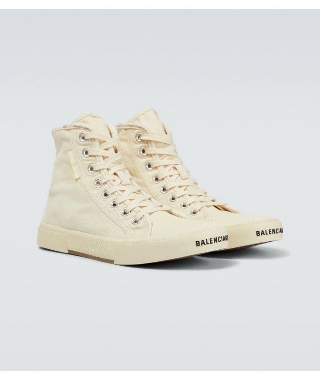 BALENCIAGA Белые текстильные кеды, фото 2