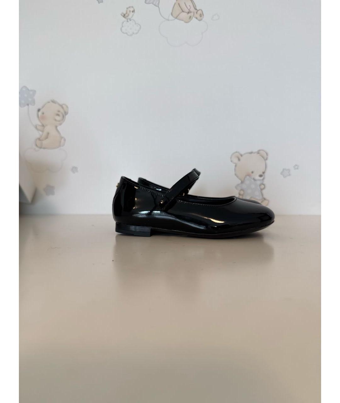 DOLCE & GABBANA KIDS Черные балетки и туфли из лакированной кожи, фото 5