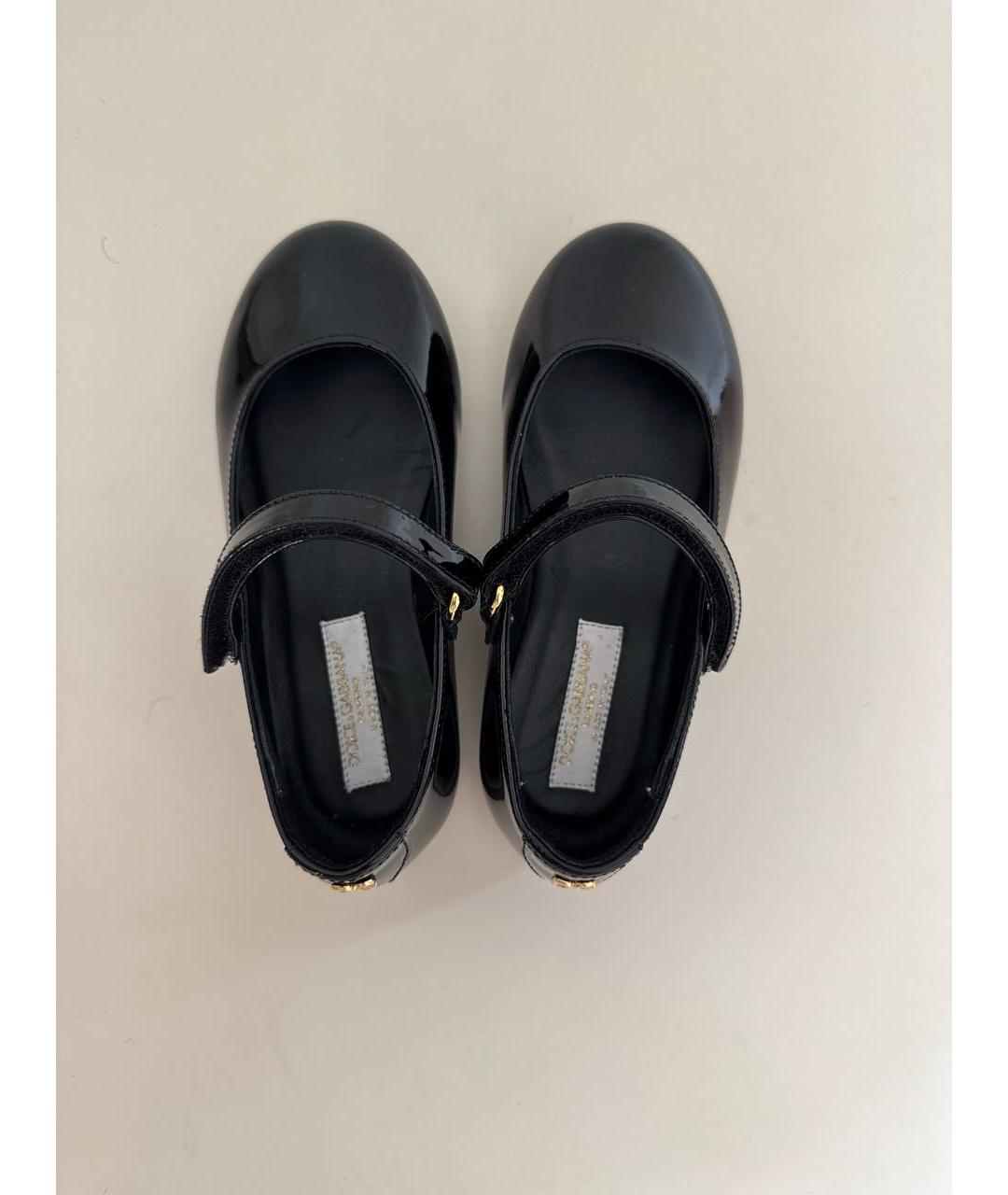 DOLCE & GABBANA KIDS Черные балетки и туфли из лакированной кожи, фото 3