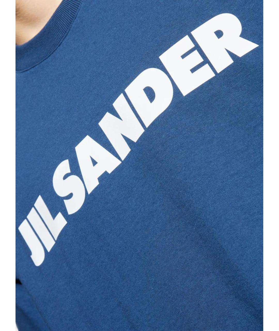 JIL SANDER Синяя хлопковая футболка, фото 5