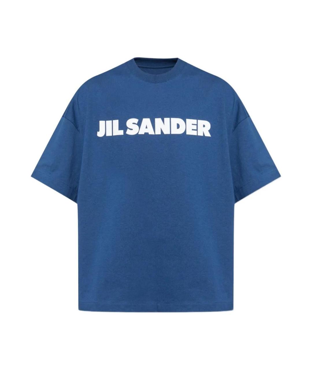 JIL SANDER Синяя хлопковая футболка, фото 1