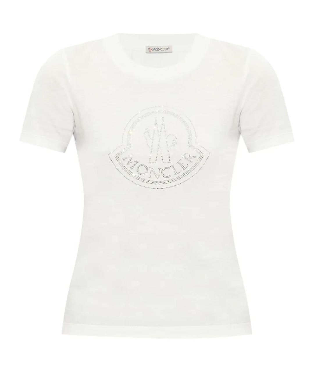 MONCLER Белая хлопковая футболка, фото 1