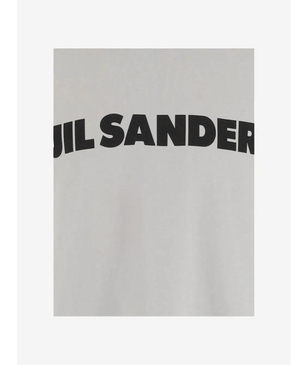 JIL SANDER Серая хлопковая футболка, фото 3