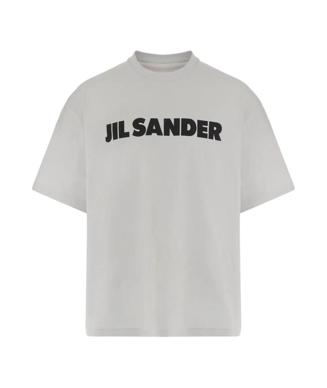 JIL SANDER Серая хлопковая футболка, фото 1