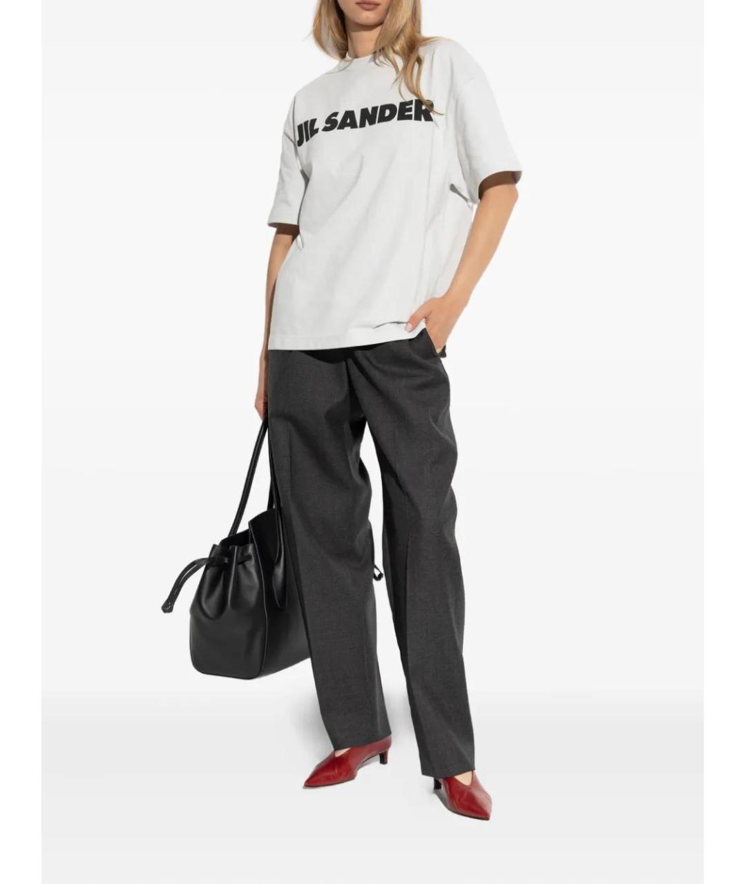 JIL SANDER Белая хлопковая футболка, фото 2