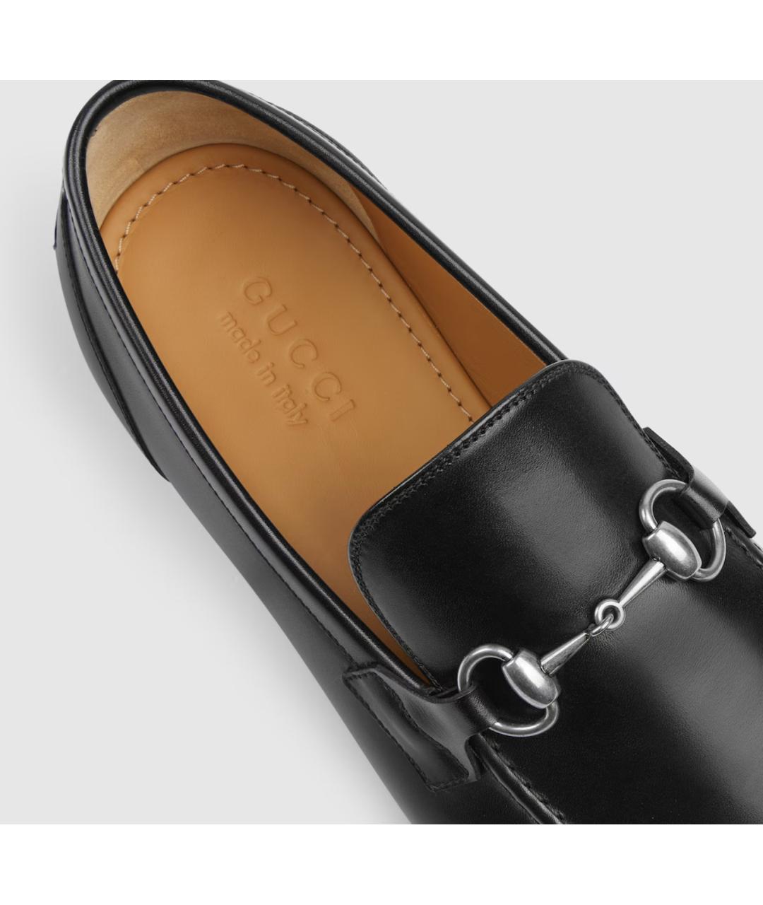 GUCCI Черные кожаные лоферы, фото 5